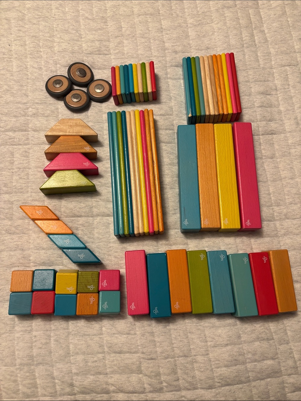 Set of 62 tegu blocks